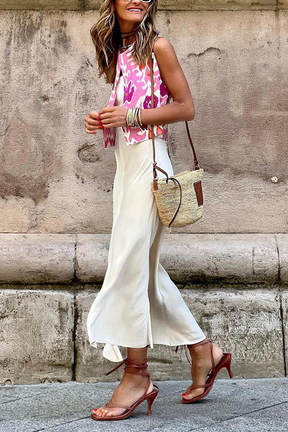 Alice Pink Zebra Embroidered Tank Top