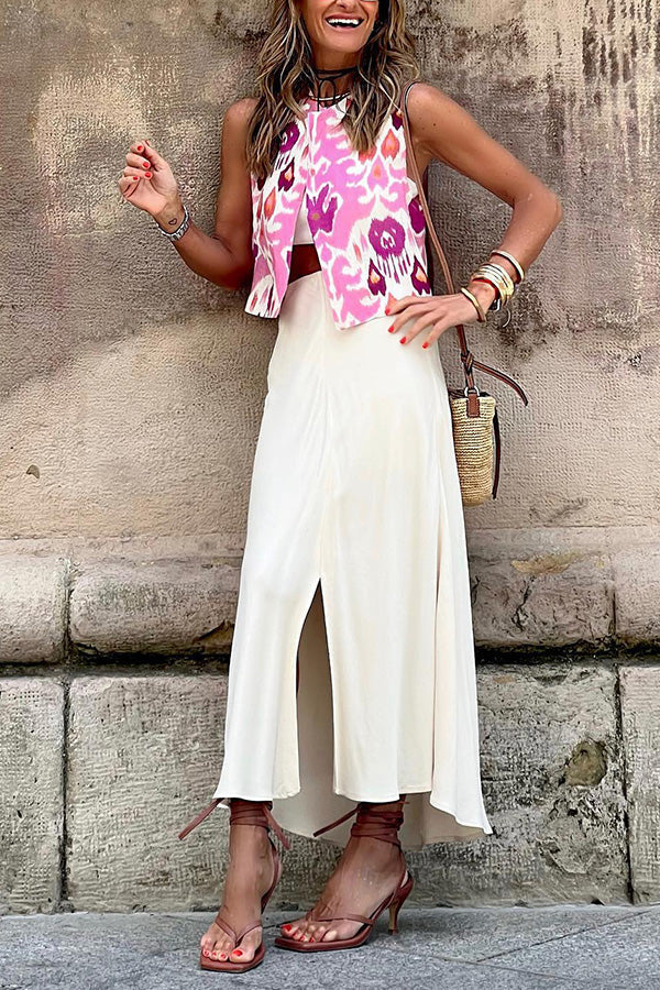 Alice Pink Zebra Embroidered Tank Top